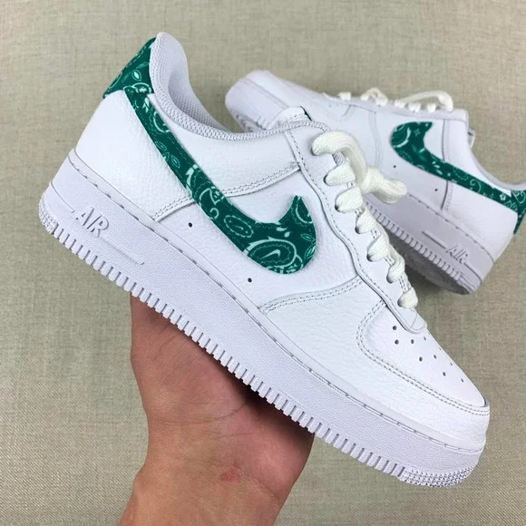 Nike WMNS Air Force1 Low “Green Paisley” Nike Women's Air Force 1 Low '07 Essential White Green Paisley